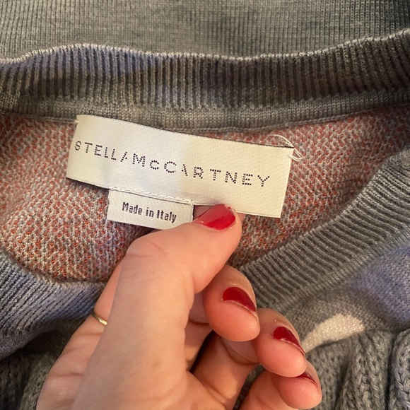 Stella McCartney V-Neck Ruffle Swan Sweater Gray - Size 38 - Picture 7 of 8